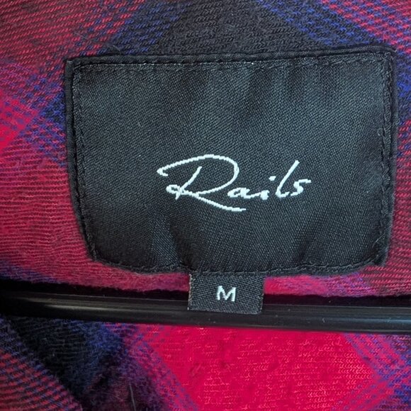 Rails Milo Plaid Flannel in Black and Cherry Violet Size Medium - Picture 3 of 12